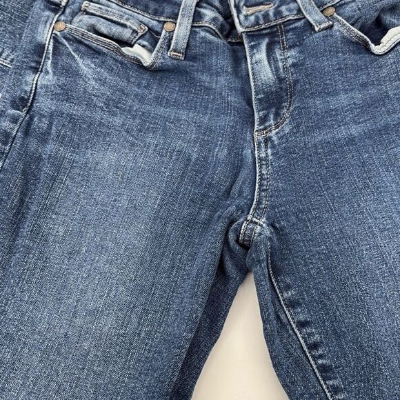 Paige Denim Verdugo Ankle Raw Hem Stretch Mid-Rise Skinny Jeans Cropped Blue 27 - Picture 8 of 13